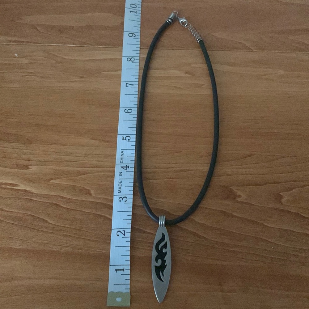 Black and Pewter Toned Tribal Vibe Necklace